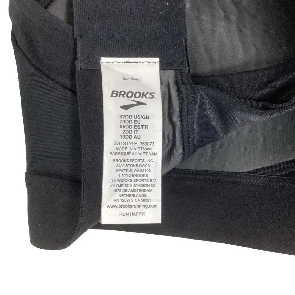 Brooks Dare Racerback Run Bra - Size 32DD - Black - 350073001 - NWT!